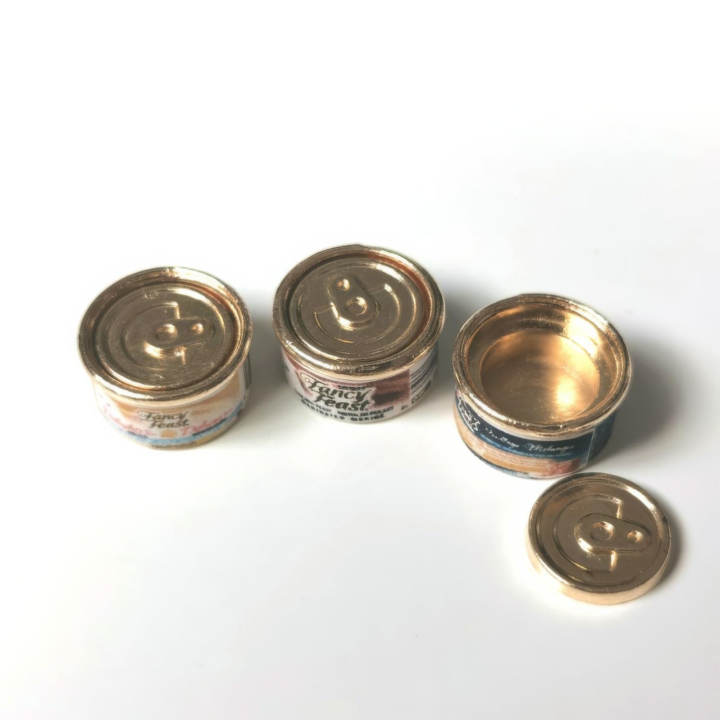 Miniature Cat Food Cans (3 Pack), Dollhouse Kitchen Accessories, Realistic Mini Pet Food Cans, Dollhouse Food Decor, Non-Edible