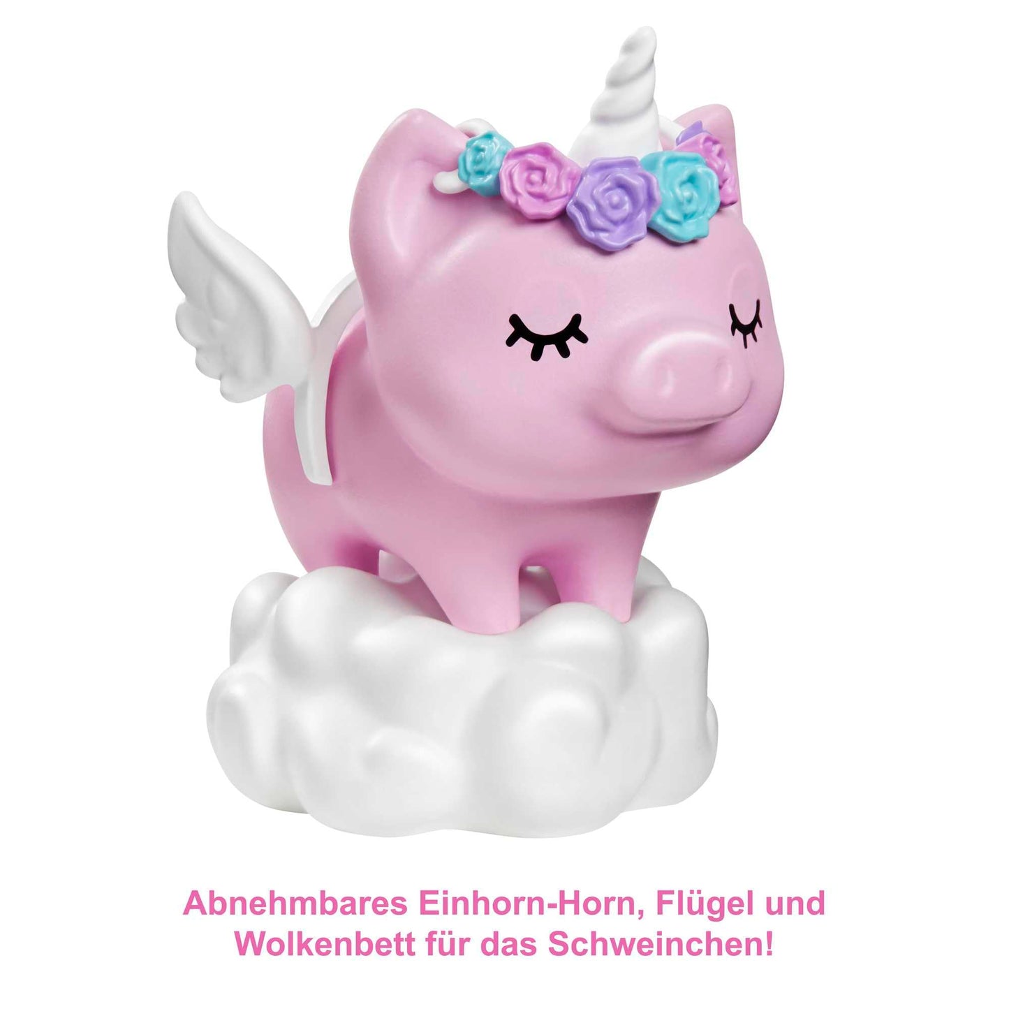 Barbie Extra Doll & Accessories with Pink-Streaked Blonde Crimped Hair in Fluffy Pink Coat with Pet Unicorn-Pig
