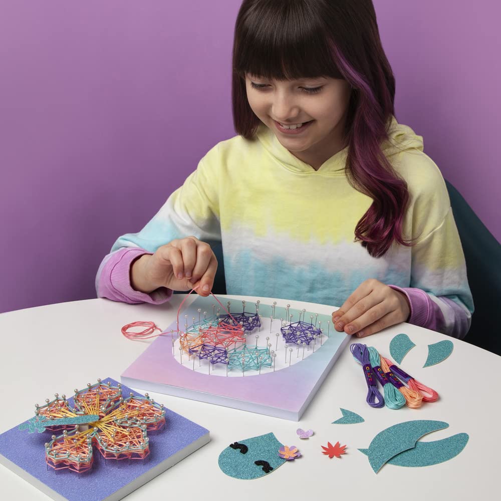 Craft-Tastic - String Art Sea Turtle for 2 Fun Craft Projects - Sea Turtle and Hibiscus Flower - Ages 10+