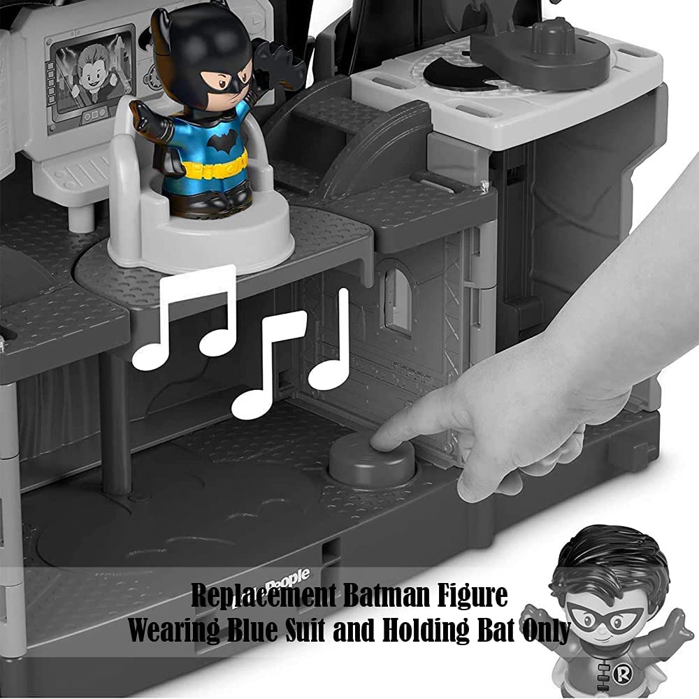 Replacement Parts for Fisher-Price Little People Batcave - GMJ16 ~ DC Super-Friends Playset ~ Replacement Batman Figure ~ Wearing Blue Suit and