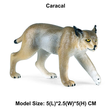 JOKFEICE Animal Figures Plastic Caracal Animals Action Model Science Project, Learning Educational Toys, Birthday Gift, Cake Topper, for Kids