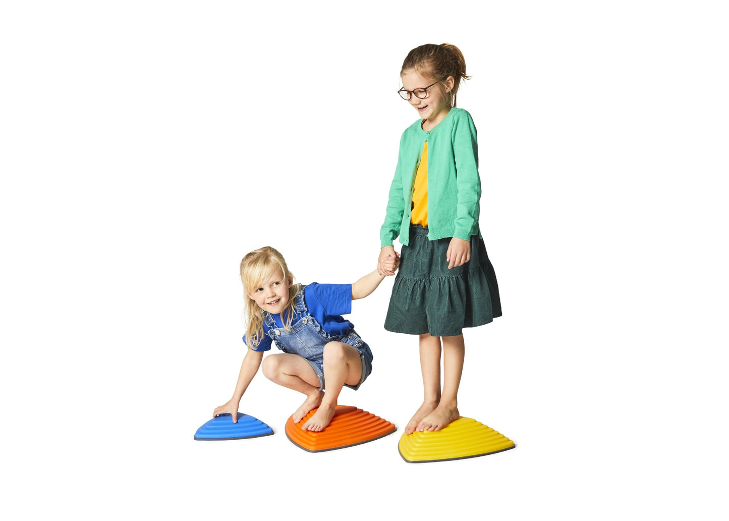 GONGE River Stones - The Original Kids Play Stepping Stones for Balance and Coordination, Non-Slip bottom, Stackable, for Indoor and Outdoor, Set of 6