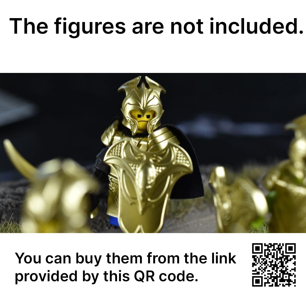 MAGMA BRICK Elf Metalic Gold and Rose Gold of Lances, Bows, Sword, Helm and Armour for Major Brand Building Block Minifigure 72 PCS