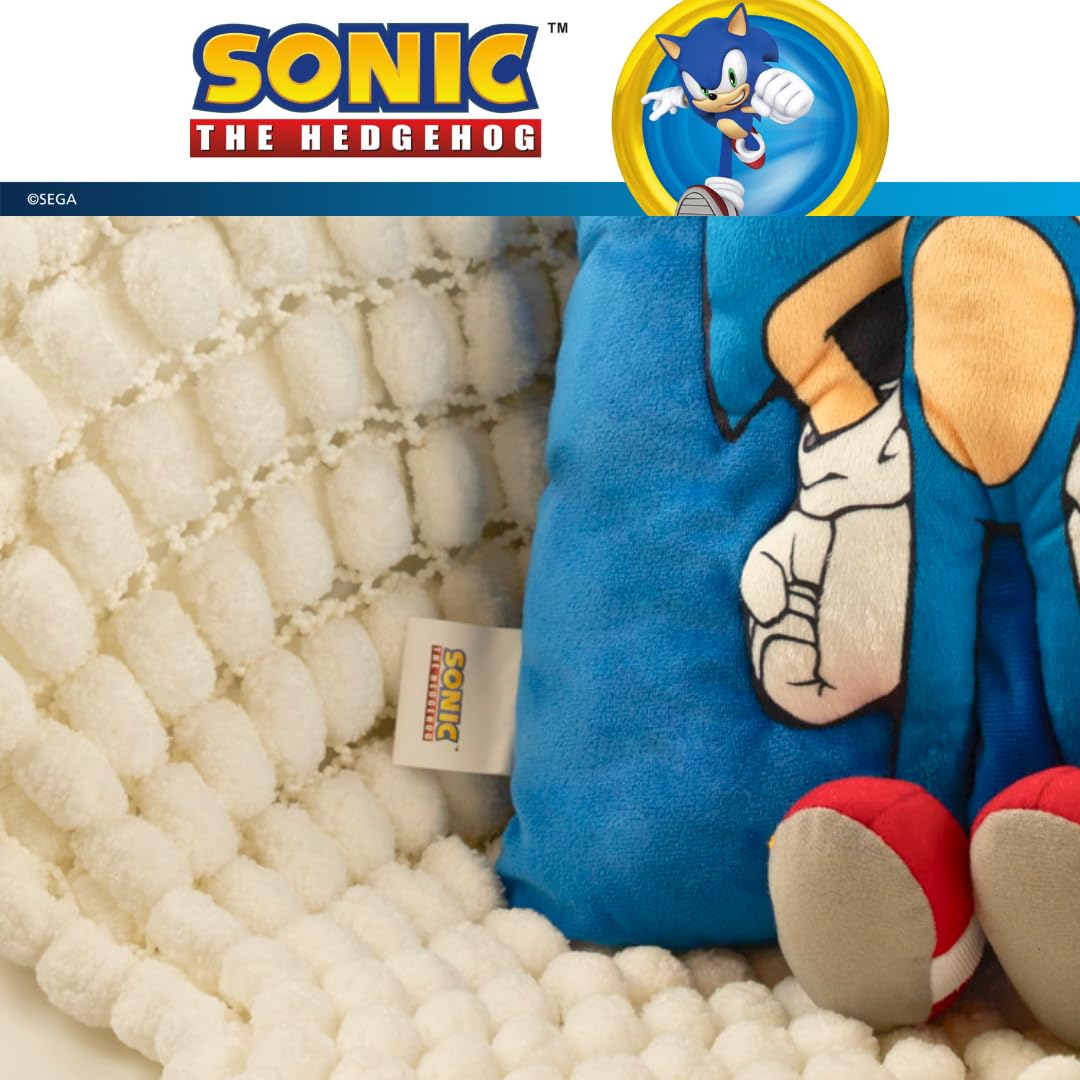Sonic The Hedgehog Anime Kids Super Plush Cozy Snuggle 3D Pillow (Officially Licensed Product) by Franco