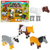 POPULAR PLAYTHINGS Magnetic Animals for Toddlers 1-3, Mix or Match Animal Toys, Set of 4 Gift for Kids - Farm Animals