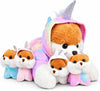 PixieCrush Dog Stuffed Animals - Bernese Mommy with 4 Puppies in Her Tummy - Huggable and Fluffy Dog Plushies for Imaginative Play - Plush Toys