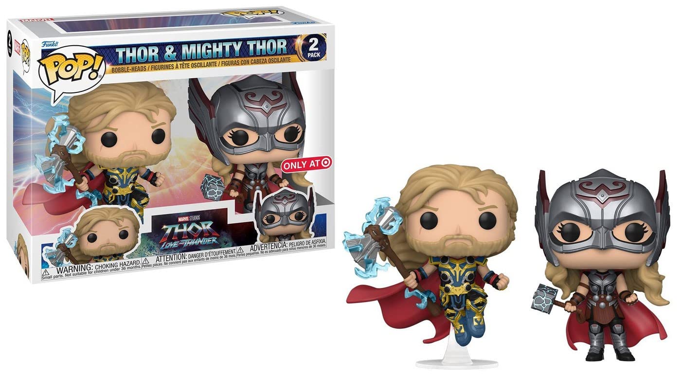 Funko Pop! Marvel: Thor Love & Thunder - 2 Pack - Thor & Mighty Thor - Collectable Vinyl Figure - Gift Idea - Official Merchandise - Toys for Kids &
