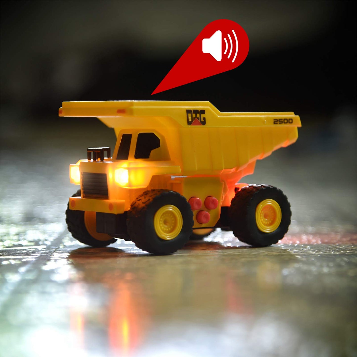 Sunny Days Entertainment Mini Construction Vehicles 3 Pack - Lights and Sounds Pull Back Toy Vehicle | Includes Dump Truck Front End Loader and Crane