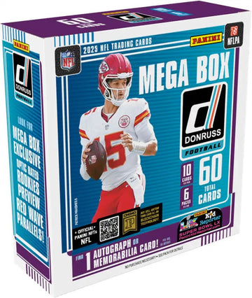 2025-26 Panini Donruss Football Mega Box - Retail Exclusive Parallels & Inserts - NFL Trading Cards - Sealed Retail Mega Box