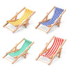 Dollhouse Miniature Furniture Accessories Foldable Wooden Beach Chair Mini Longue Deck Chair Doll House Ornament Kits for DIY Fairy Garden Dollhouse