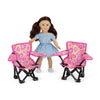 Emily Rose 18 Inch Doll Pink Folding Camping Sports Camp Beach 2 Chair Toy Set with Carry Storage Case | Furniture & Accessories Fits 14 - 19 Inch