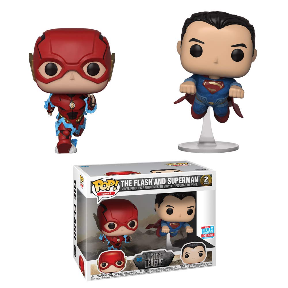 Funko Pop! DC Justice League Flash and Superman Racing Fall Convention 2 Pack Exclusive Figure