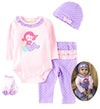 TATU Reborn Baby Dolls Clothes Girl 22 inch 4 Pcs Sets Outfit Fits 20-23 inch Reborn Doll Newborn Baby Girl Clothing
