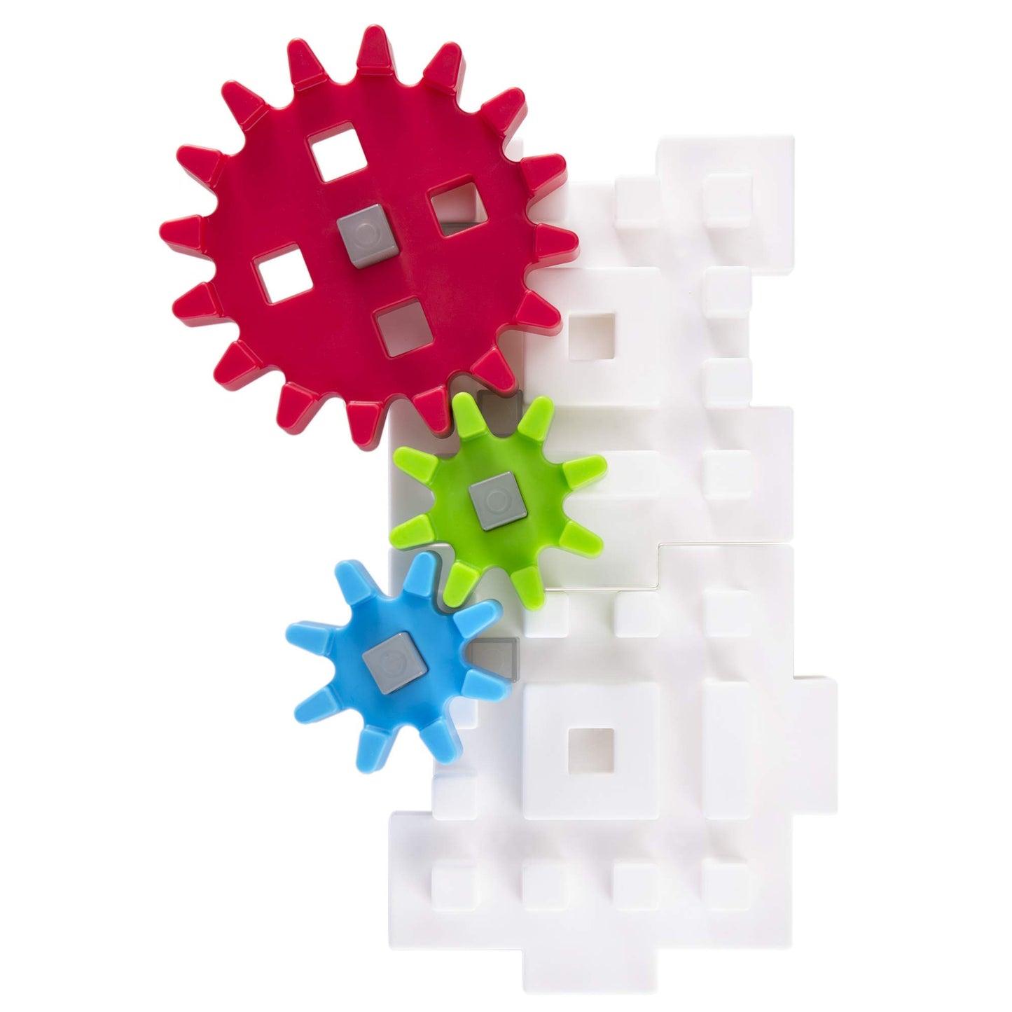 Guidecraft IO Blocks Tabletop System - 118 Pieces, Gears, Axles, IO People & Cows, Kids Interlocking Learning Toys