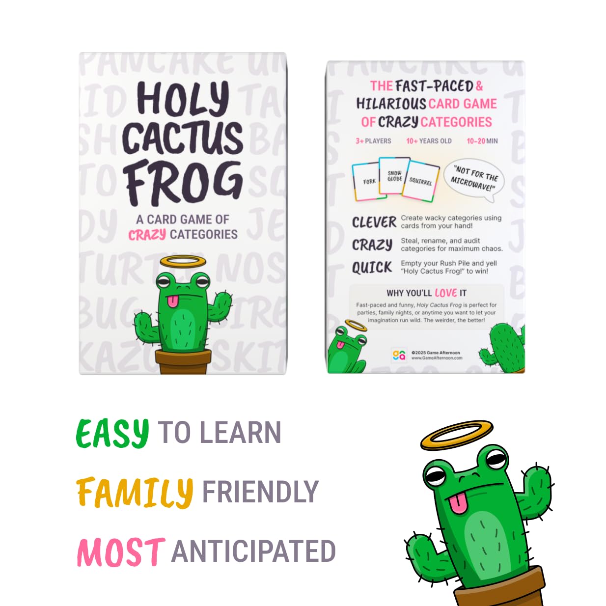Holy Cactus Frog - A Card Game of Crazy Categories for 3+ Players, Ages 10+, 360 Unique Cards