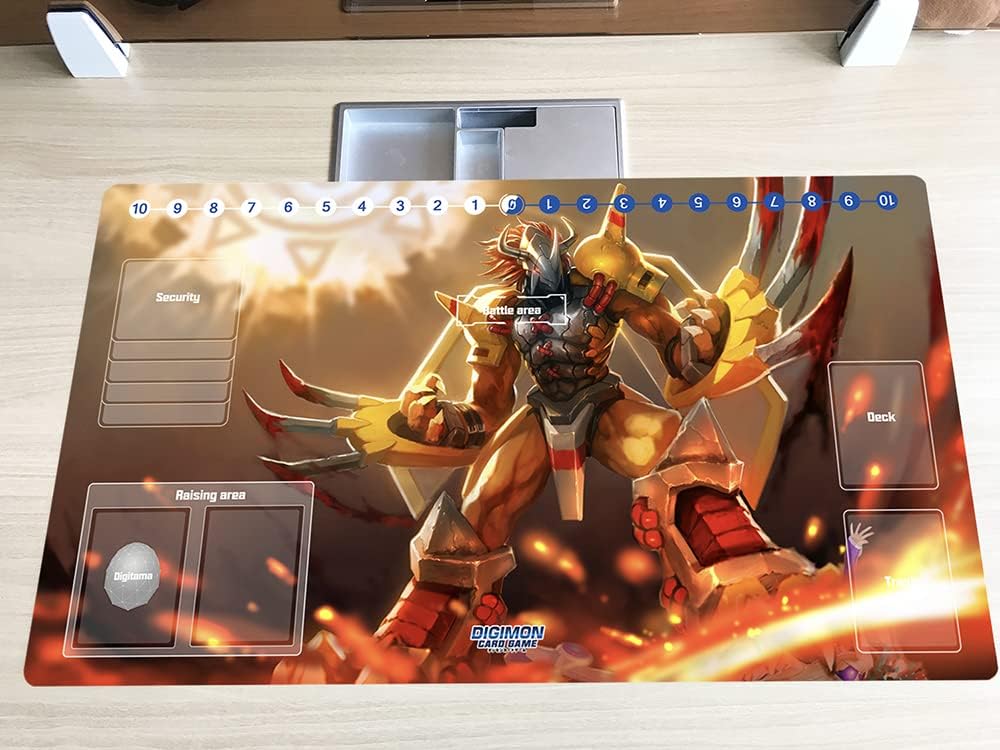 Mlikemat New DTCG Duel Playmat Digimon Wargreymon Anime Trading Card Game Mat Pad + Free Mat Bag
