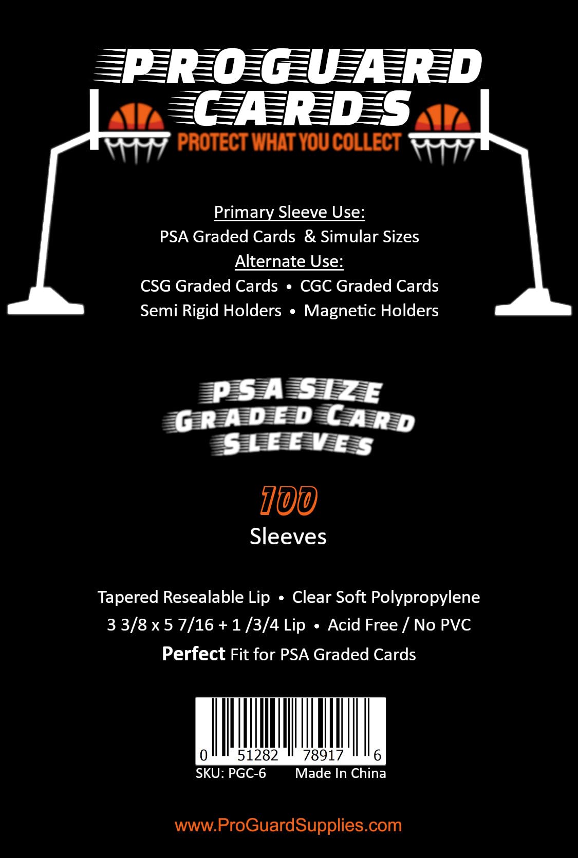 100 PSA Perfect Fit Sleeves Graded Card Sleeves for PSA Slabs | Collector-Grade 2mil Material