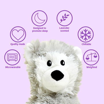 warmies Microwavable French Lavender-Scented Plush Jr Husky - Soothing Lavender Aroma Weighted Plushies for Kids - Microwave Heat Therapy - Heated