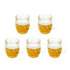 5Pcs Mini Beer Cups, Realistic Resin Dollhouse Barware for DIY Miniature Crafts, Miniature Beer Mugs Compatible with 1:12 Scale Dollhouses