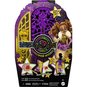 Monster High Skulltimate Secrets Doll and Accessories Set, Hauntlywood Mysteries Clawdeen Wolf with Reveal Closet & 19+ Glam Surprises Like Doll