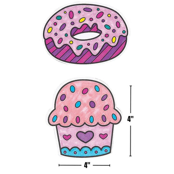 Fun Express Color Your Own Sweet Treat Magnets - Creative DIY Craft for Kids Home Activities Party Favors and Classroom Fun - Perfect for Gifts