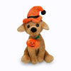 Plushland Halloween Pawpals 8 inches Puppy Dog Plush Stuffed Toy Comes with Hat and Halloween Jack O Lantern - Pumpkin for Kids on This Holiday