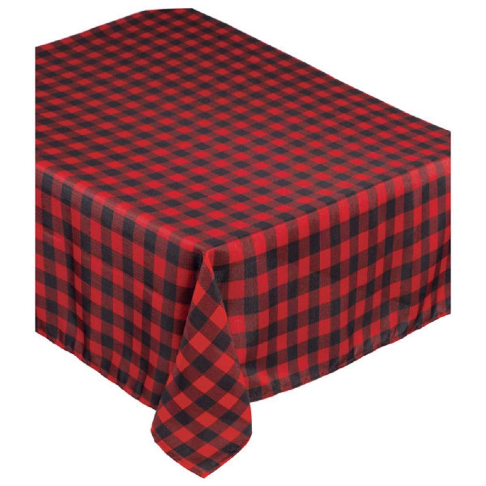 Plaid Red Fabric Table Cover, 60" x 104" - 1 Pc.