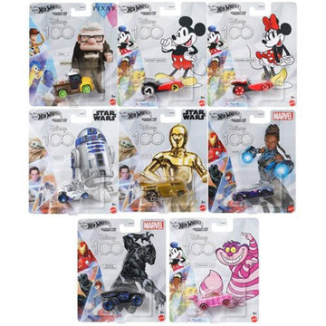 Hot Wheels Disney 100 Character Cars C-3PO, 1:64 Scale Collectible Toy Car from Star Wars