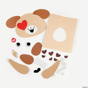 Puppy Valentine Card Holders Craft Kit - Makes 12 - Valentine's Day Crafts for Kids and Fun Home Activities
