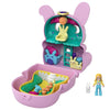 Polly Pocket Flip & Find Bunny Compact, Flip Feature Creates Dual Play Surfaces, Micro Polly Doll, Bunny Figure & Surprise Reveals, Great Gift