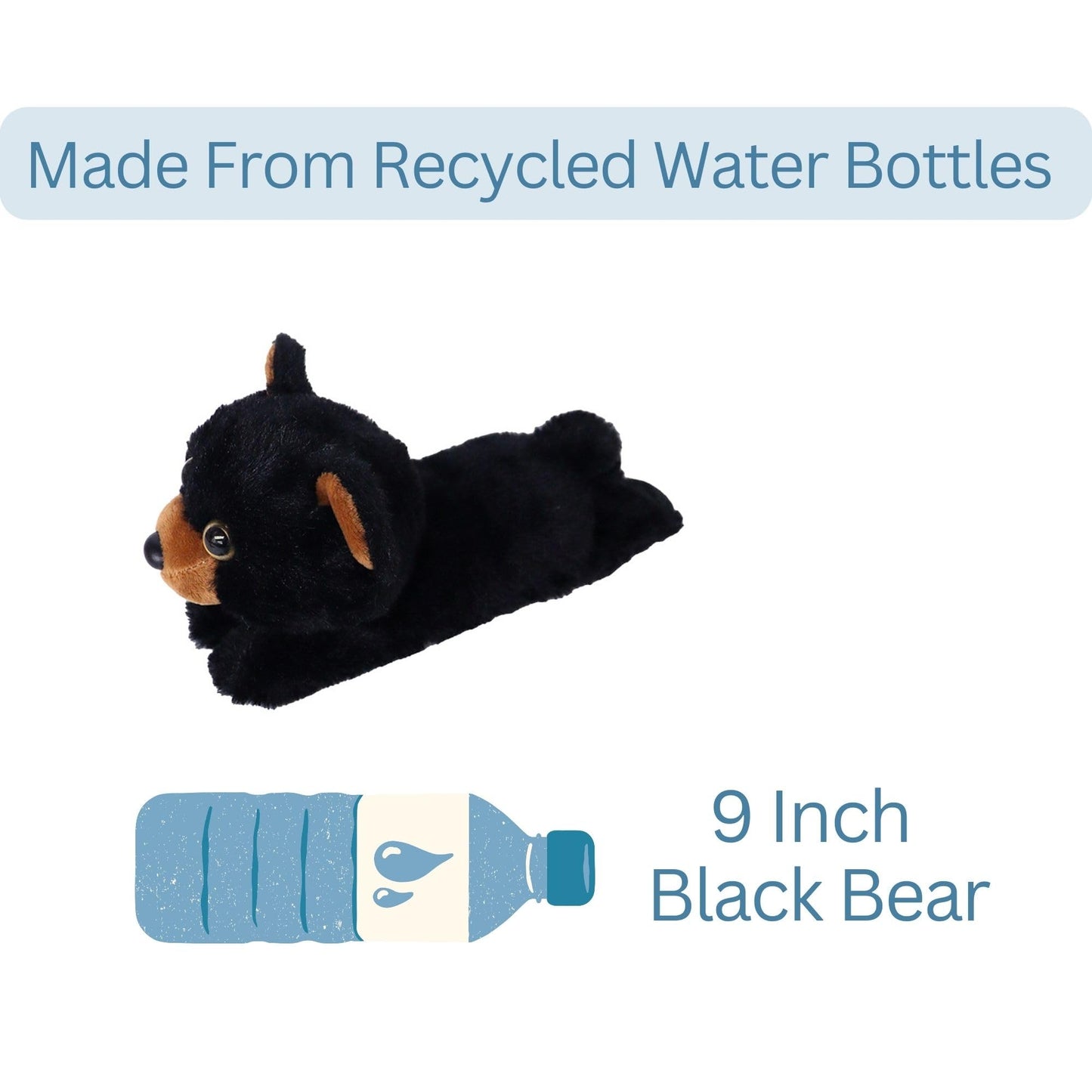 The Petting Zoo Black Bear Stuffed Animal Plushie Slap Bracelet, Gifts for Kids, Slapstix Wildlife Animals, Bear Plush Toy, 10 inches