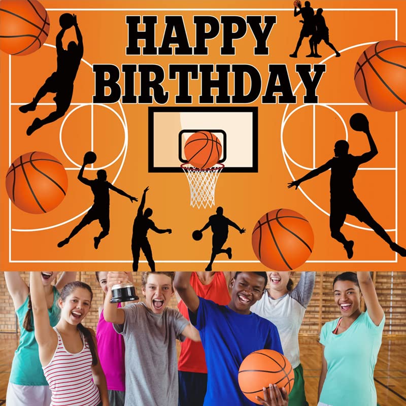Basketball Themed Birthday Party Decoration Basketball Happy Birthday Backdrop Photo Background Banner Poster for Basketball Party Decorations Party