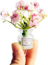 Miniature Flower Vase Set with Pink Jasmine, Miniature Flower in Vase Dollhouse Mini Jasmine Flowers Handmade Easily Matched Dollhouse Flower Vase Set
