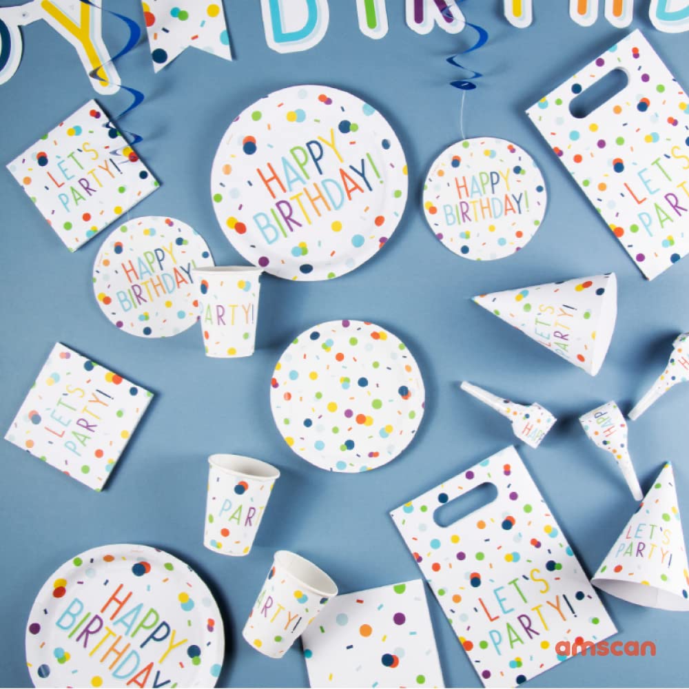 amscan 9906349 - Confetti Birthday Party Paper Table Cover - 1.15m x 1.75m