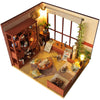 Lannso DIY Dollhouse Miniature Wooden Furniture Kit, Doll House Kit with Dust Proof Cover, Chinese Style Dollhouse,Mini Handmade Wooden Dollhouse Toys