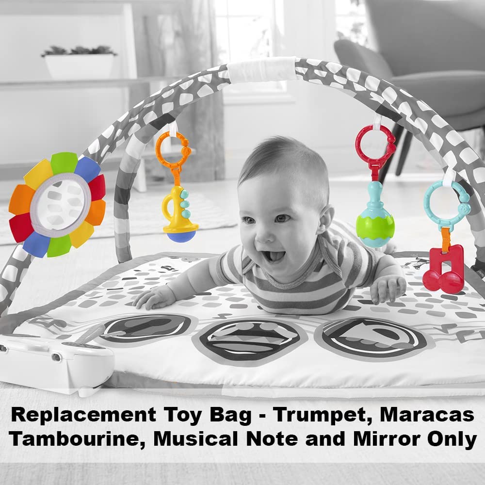 Replacement Toys for Fisher-Price Baby's Bandstand Play Gym - DFP69 ~ Replacement Trumpet, Maracas, Tambourine, Musical Note and Mirror