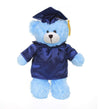 Plushland Blue Bear Plush Stuffed Animal Toys Present Gifts for Graduation Day, Personalized Text, Name or Your School Logo on Gown, Best for Any Grad