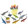 Rhode Island Novelty Shark and Stingray Playset: 12 Piece Toy Set in Clip Bag for Play on The GO!