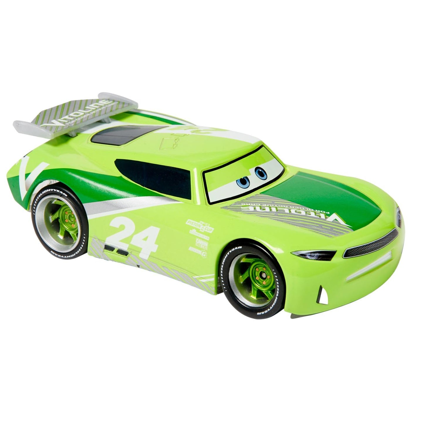 Disney Store Official Cars Light-Up Pullback Die Cast Set - Featuring Lightning McQueen, Jackson Storm, Chase Racelott - Neon Lights Set with Light-Up