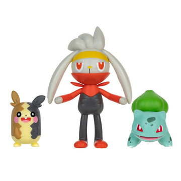 Pokemon Battle Figure 3PK MORPEKO, Bulbasaur, RABOOT