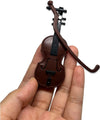 Miniature Violin, Tiny Violin Mini Musical Instrument, Miniature Model Dollhouse, Furniture Crafts Ornament for Dollhouse Fairy Garden Decoration