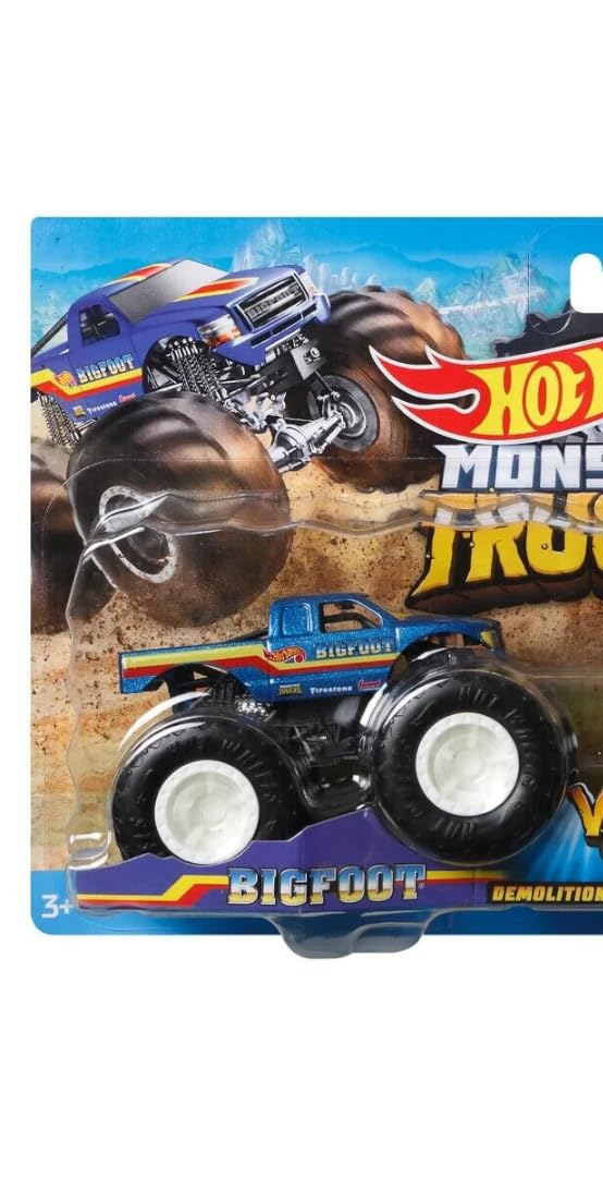 Hot Wheels Monster Trucks Bigfoot Vs Snake Bite, Demolition Doubles