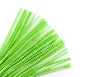 Krafty Kids Chenille Stems (40 Pack), 6mm by 12", Lime Green