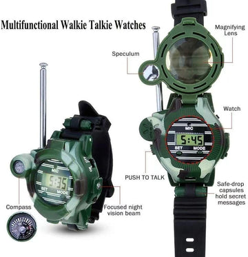 Walkie Talkie for Kids,Walkie Talkies Watch Spy Army Toys Gifts for Children,Two-Way Radio Walky Talky Watches with Flashlight Children Outdoor Game