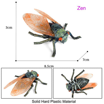 JOKFEICE Animal Figures 3 pcs Realistic Plastic Golden Cicada Family Action Model Science Project, Learning Educational Toys, Birthday Gift, Cake