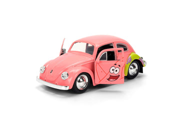 Jada Spongebob Squarepants Patrick Star 1959 VW Beetle - Die-Cast Vehicle Toys - 1:32 Scale, Detailed Exterior, Chrome Accents - Hollywood Rides