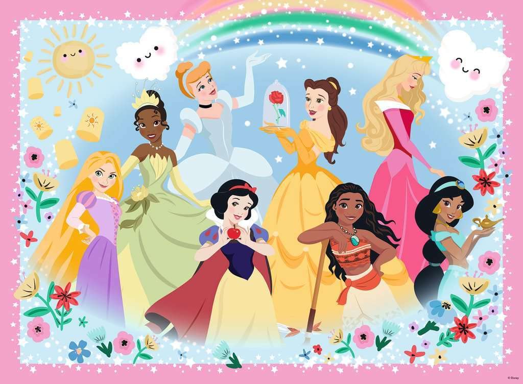RAVENSBURGER Puzzle 13326 Ravensburger 13326-Strong, Beautiful and Incredibly Bold-100 Pieces XXL Disney Princess Glitter Puzzle for Children from 6