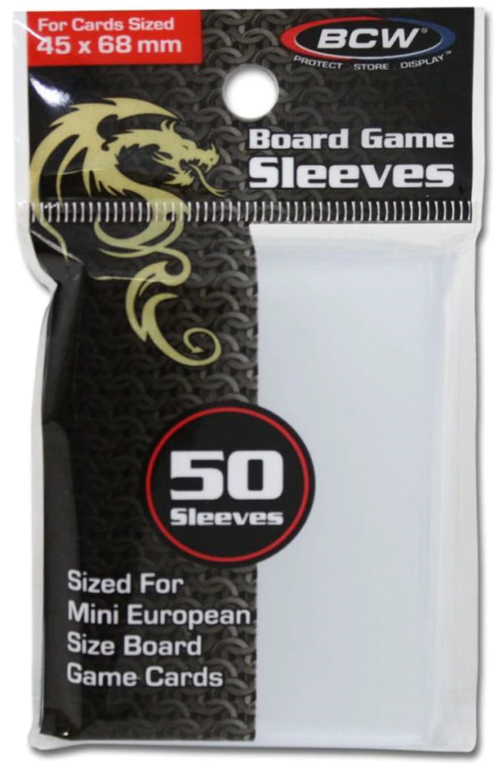 BCW 45x68mm Board Game Sleeves | Precision Fit for Mini-Sized Cards | Clear, Durable Protection | Perfect for Collectors & Gamers | Reliable Card