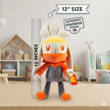 Pokémon Official 12-Inch Raboot Plush Toy - Large Soft Stuffed Animal from Sword & Shield Scorbunny Evolution - Authentic Licensed Pokémon Figure