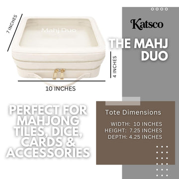 Katsco Mahj Duo Mahjong Tile & Accessory Organizer-American Mahjong Storage Bag for Tiles & Cards, Premium Mahjong Travel Case for Game Night, Mahjong